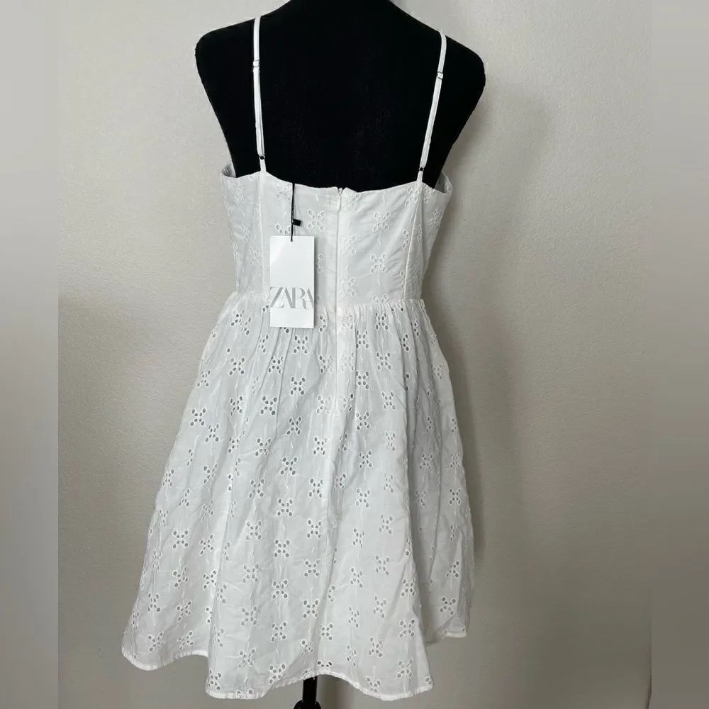 NWT Zara Openwork Embroidered Eyelet Dress - Picture 9 of 12